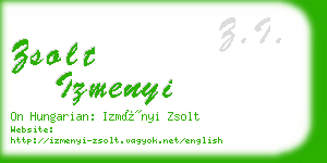 zsolt izmenyi business card